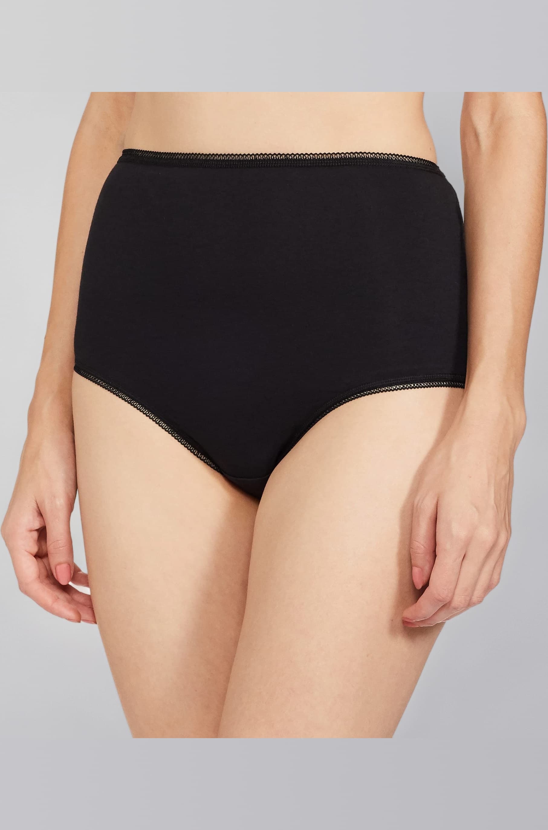 Marks & Spencer Womens Cotton Blend Solid High Rise Full Briefs (Pack of 5)