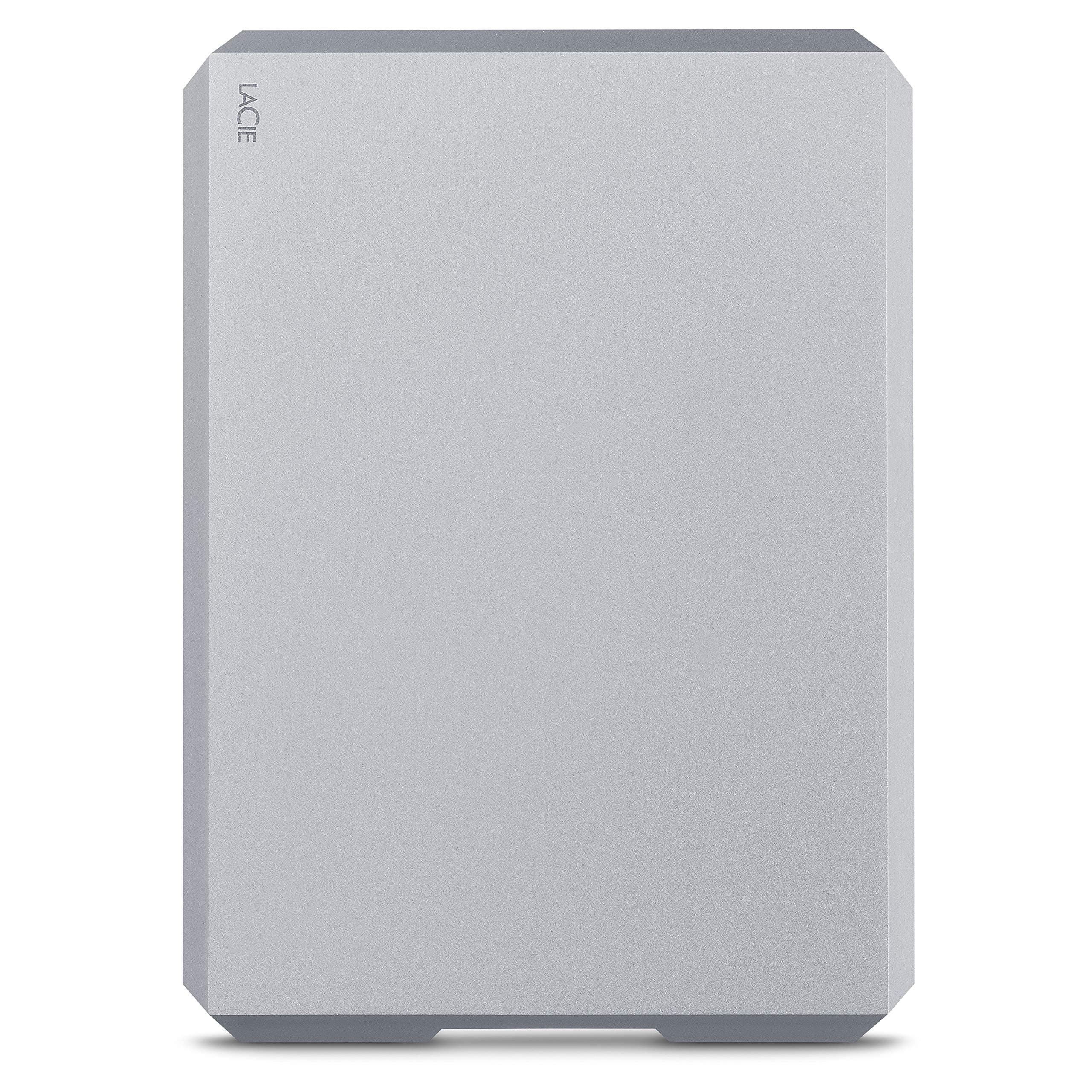 LaCie Mobile Drive, 5TB, External Hard Drive, Space Grey, USB-C, 2 year Rescue Services (STHG5000402)
