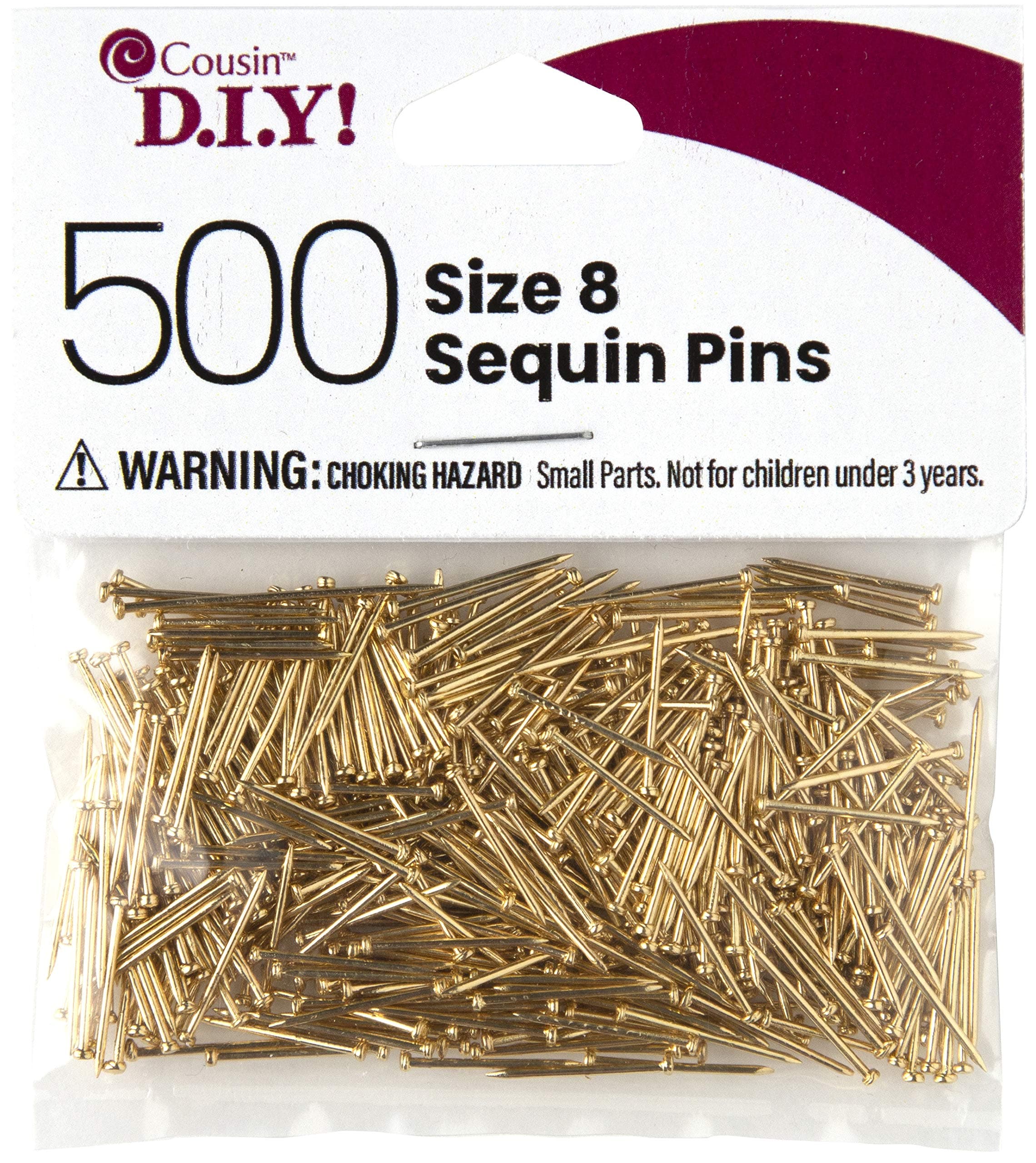 Cousin DIY Sequins Pins, Metal, Gold