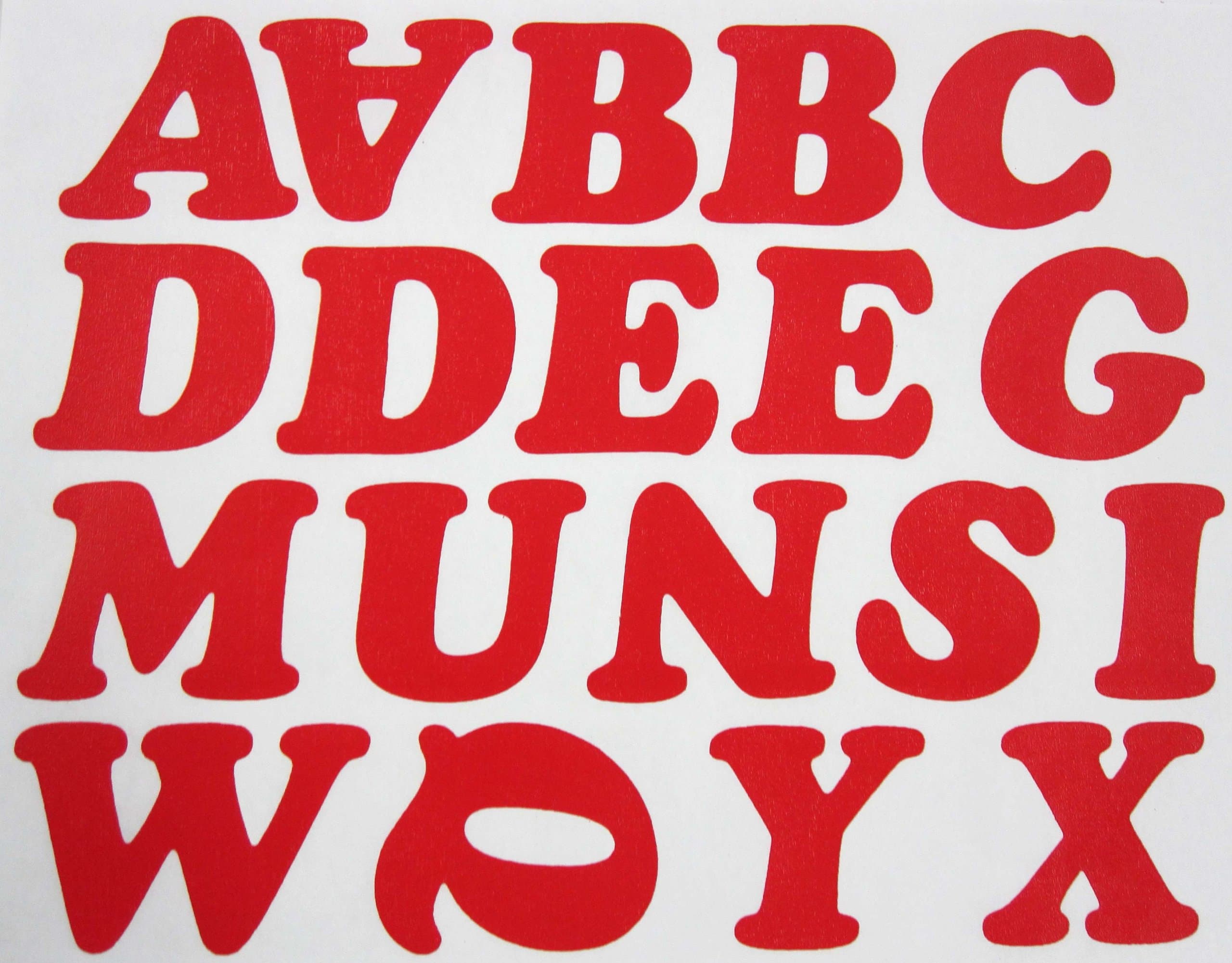 DIY 2-Inch Iron-On Letters in Red