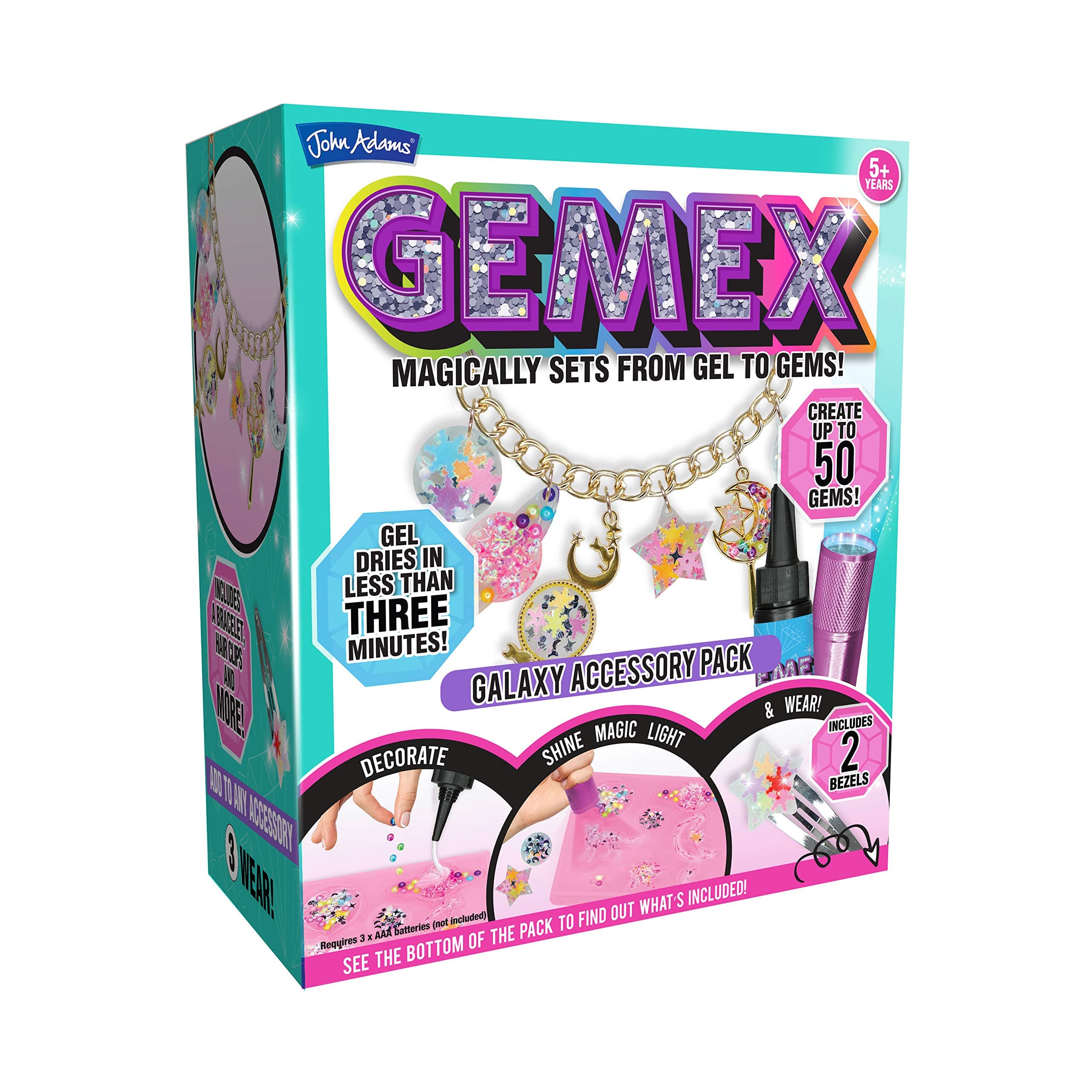 John AdamsGEMEX Galaxy Accessory pack: Magically sets from gel to gems! | Arts & crafts | Ages 5+,Red