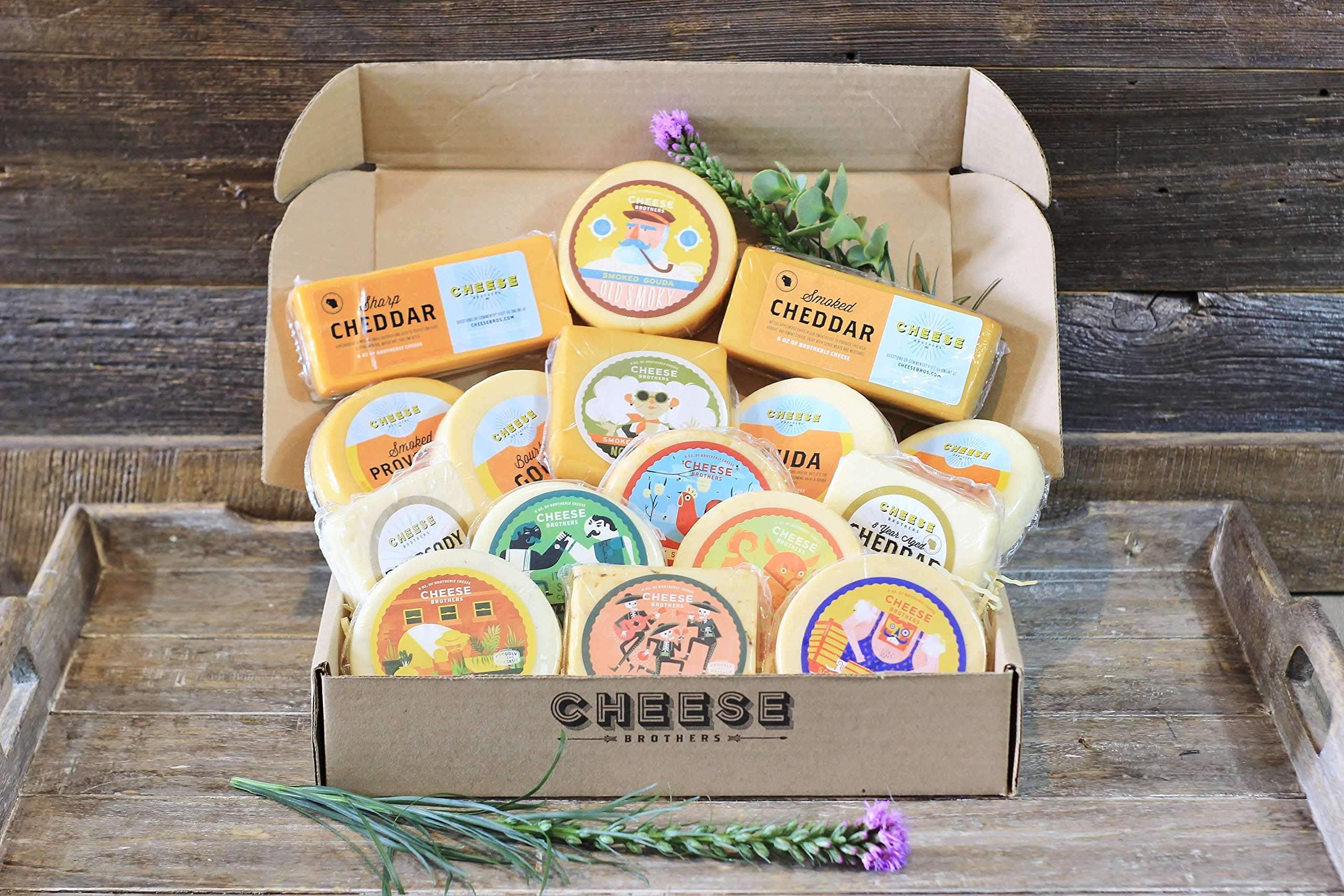 - Cheese Bros. Ultimate Assortment Gift Box | Fresh from Wisconsin | Includes Aged Cheddar, Adelheid, Gruyere, Spicy Gouda, Provolone, Dill Havarti, Mozzarella, Cheddar | Great Food Gifting Idea