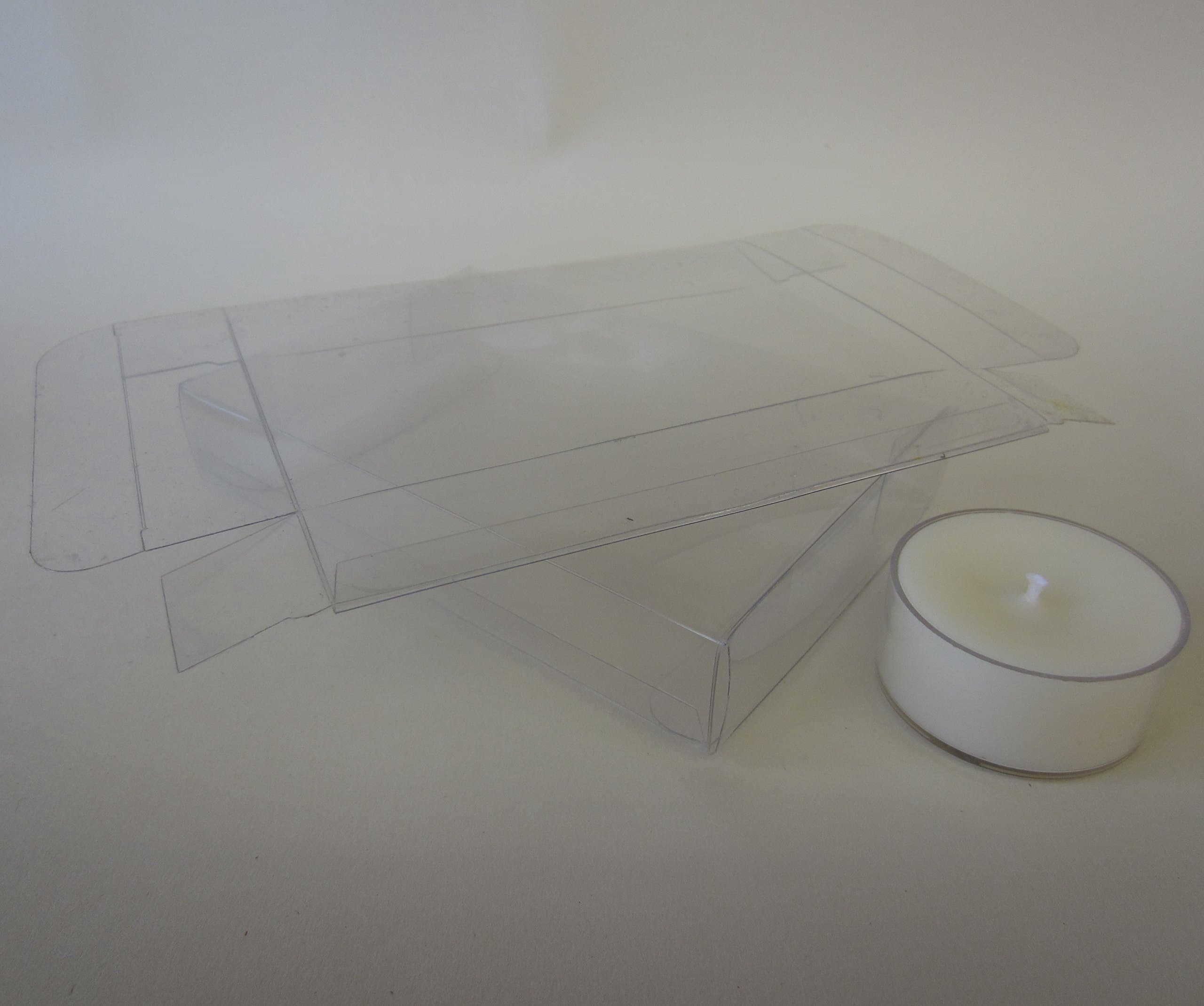 whicksnwhacks ® 10 Clear Plastic TEALIGHT Boxes for Professional Finish