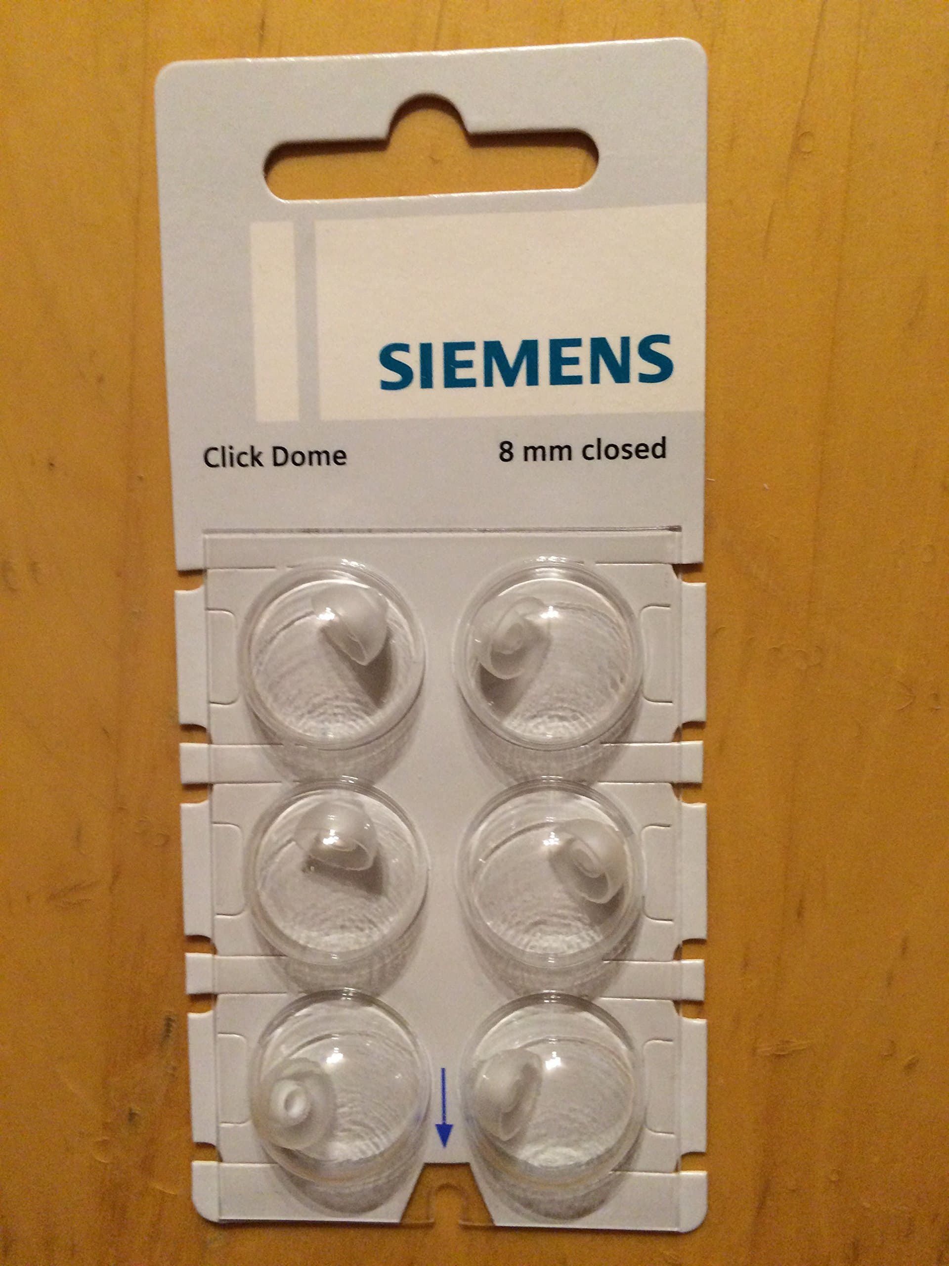 Siemens Click Dome Hearing Aid Caps 8 mm Closed Pack of 6