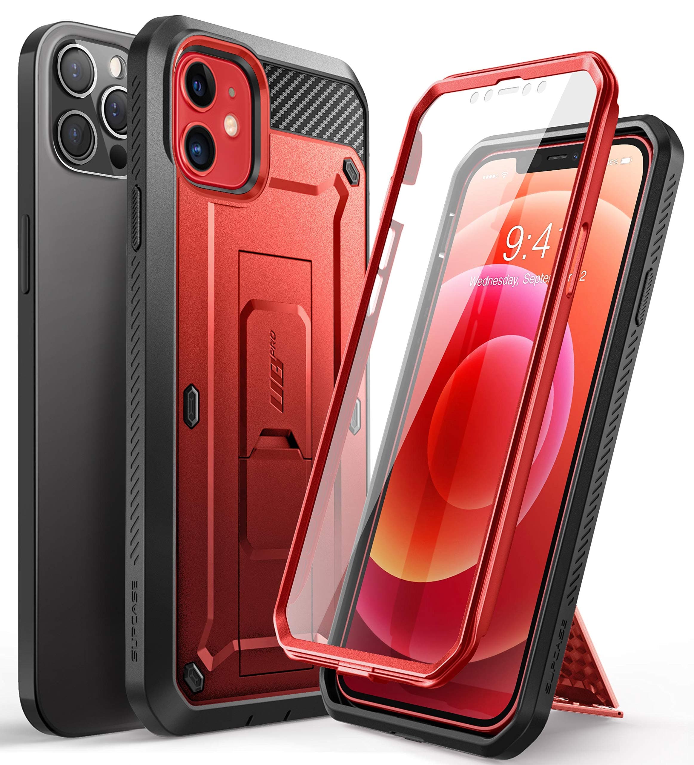 SUPCASE Unicorn Beetle Pro Series Case for iPhone 12/12 Pro (2020 Release) 6.1 Inch, Built-in Screen Protector Full-Body Rugged Holster Case