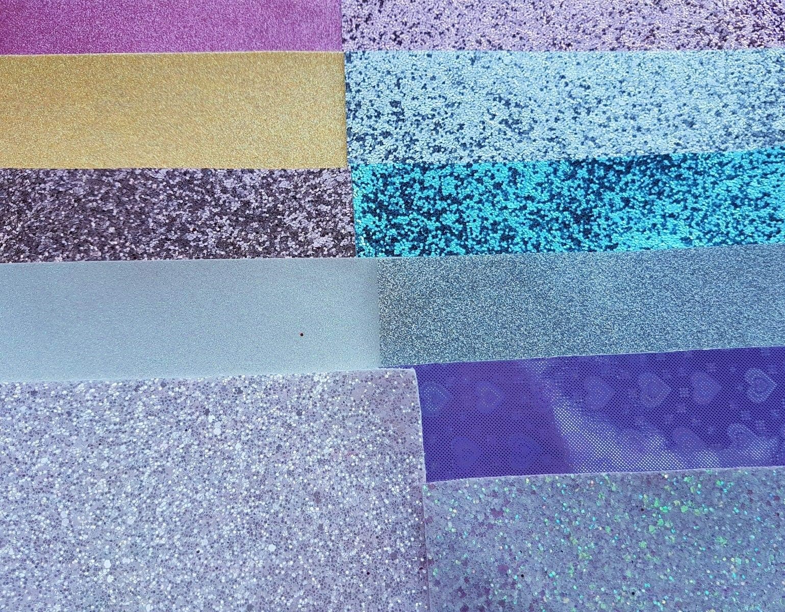 Glitter Fabric Selection Pack, Bold Colours x 10 Sections Hair Bow Making Crafts (Pastel Mix)