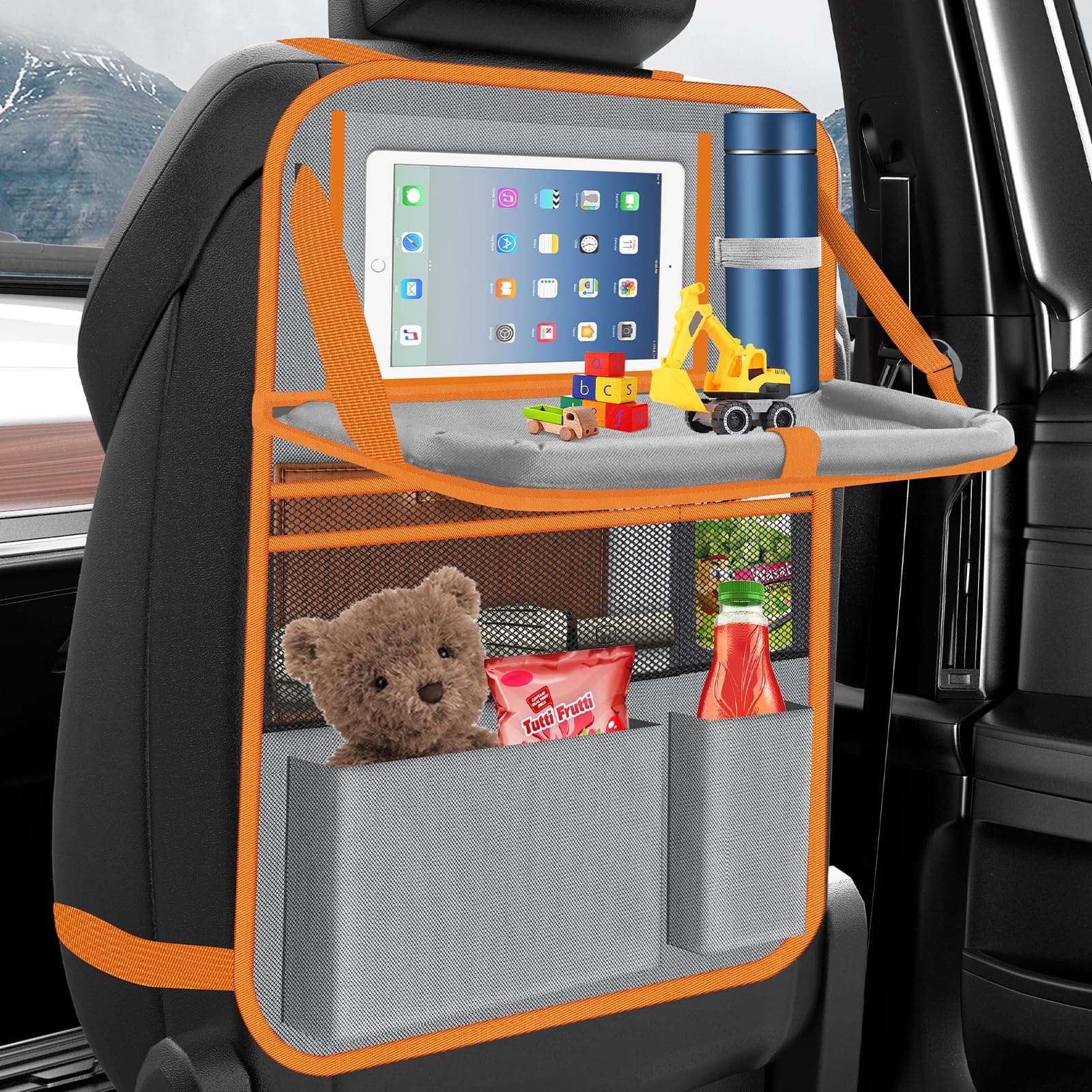 Oneyus 9 収納ポケット 後部座席 カーオーガナイザー タブレットホルダー付き