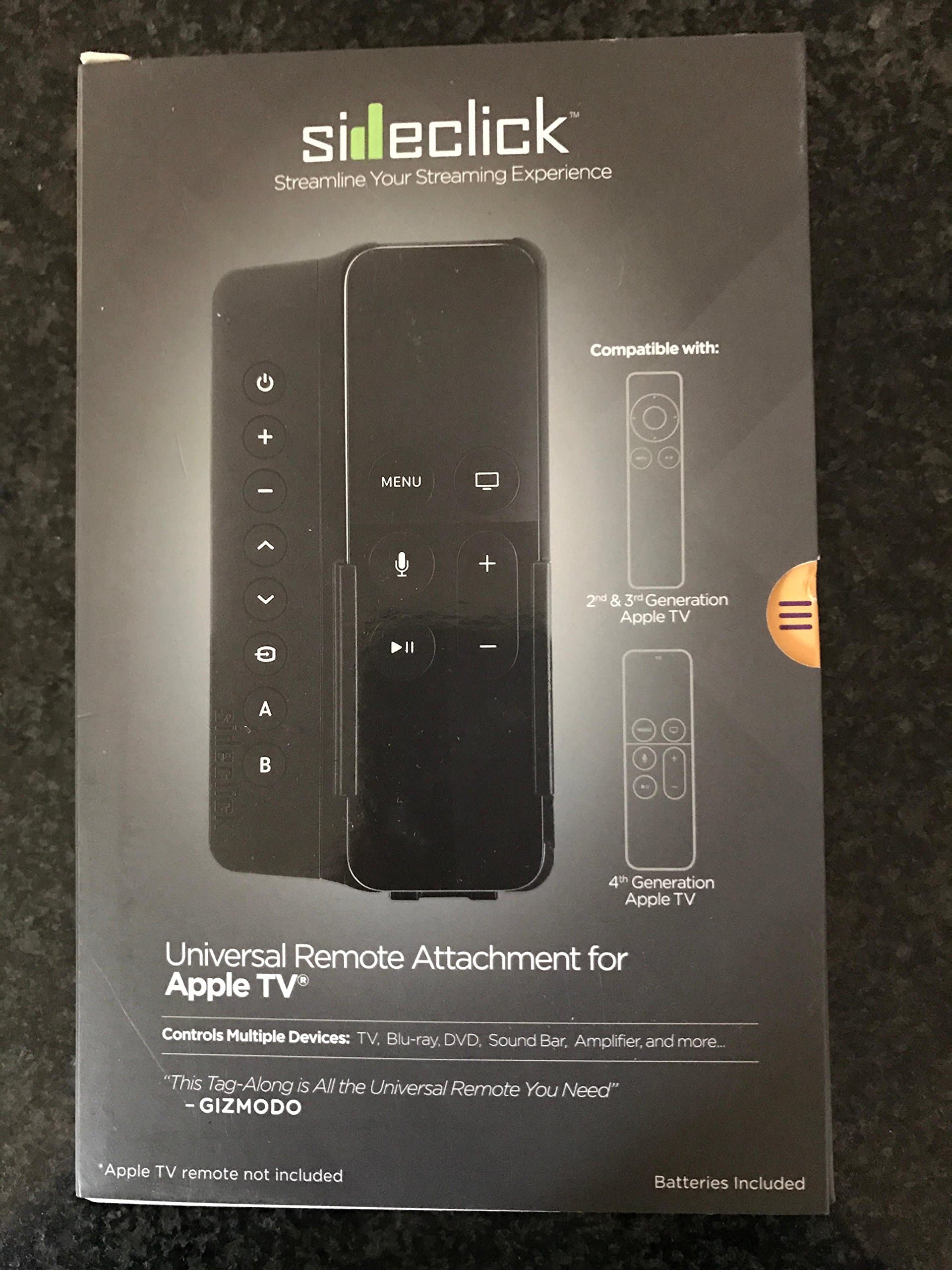 Sideclick Remotes SC2-APG4K Universal Remote Attachment for Apple TV Gen 4