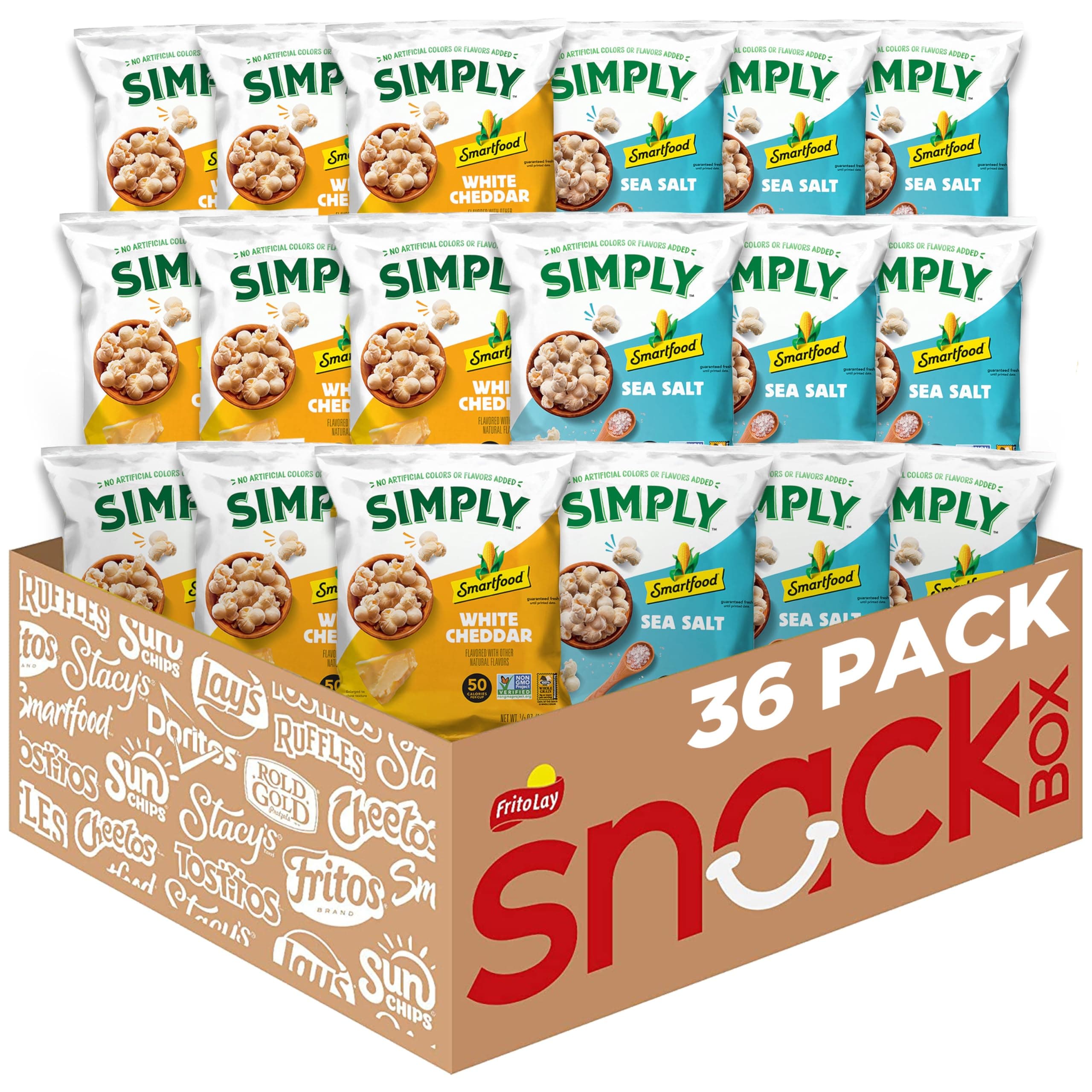 Simply Variety Pack, White Cheddar and Sea Salt 0.5oz (36 Count)