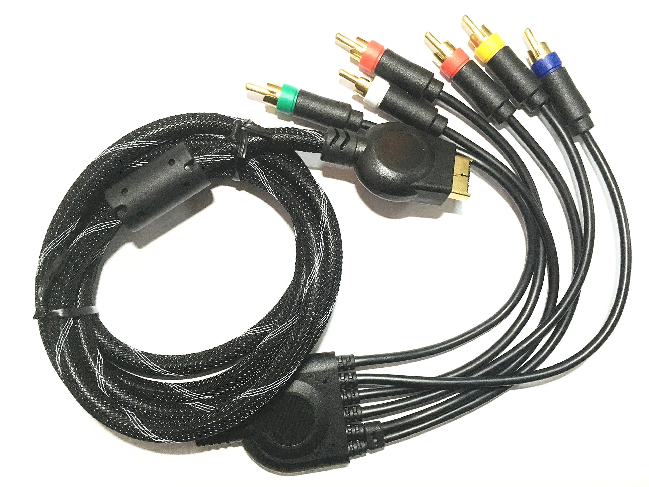 6RCA HD Component AV Video-Audio (6ft) High Resolution HDTV Component RCA Audio Video Cable for Sony PlayStation 3 PS3 and PlayStation 2 PS2 Gaming Console Lead Black