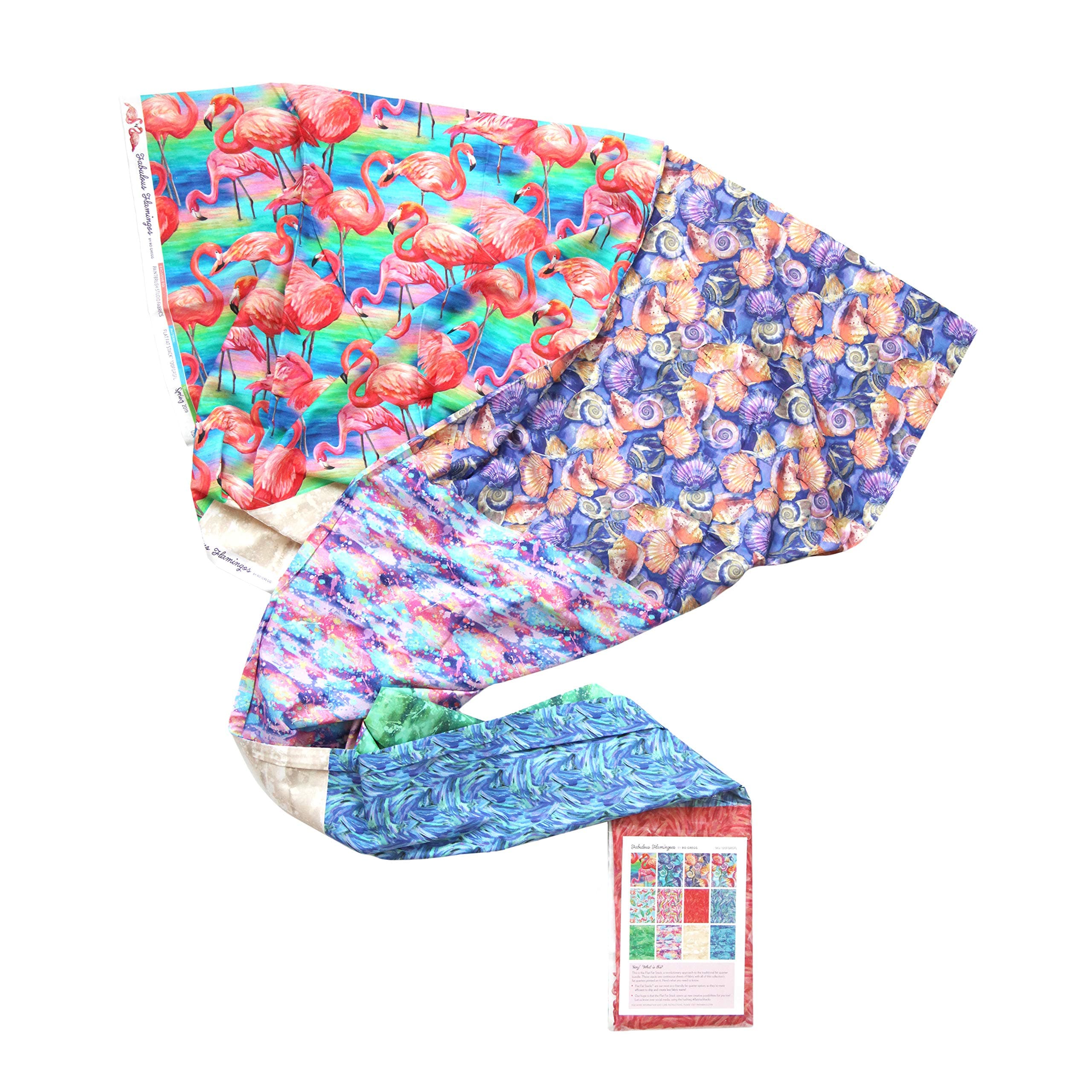 Paintbrush Studio Fabulous Flamingos Fat Quarter Flat Stack 12 Pcs Multi