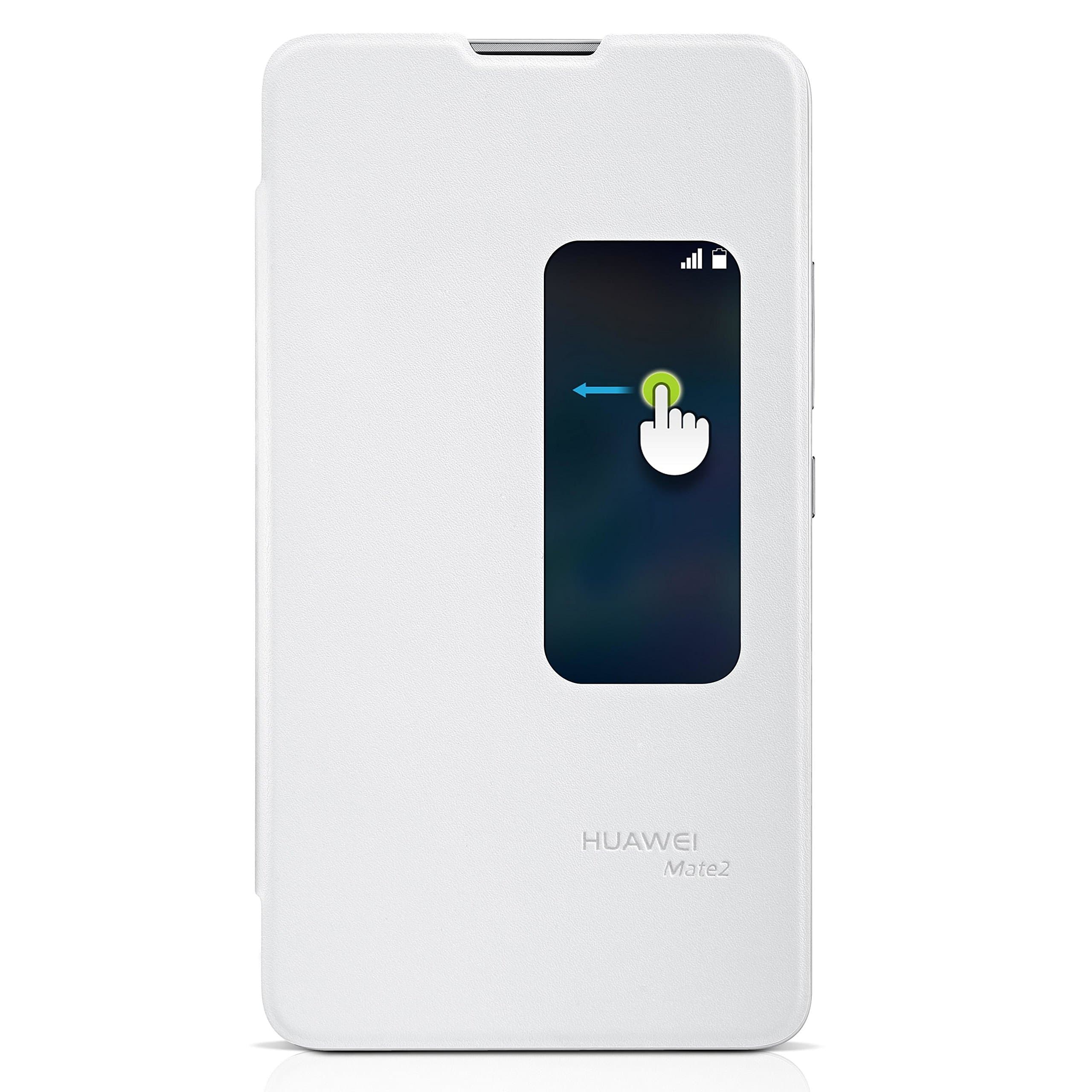 HUAWEI Ascend Mate 2 (Including MT2-L03) Flip Cover Case/Cover with Visual Window - White