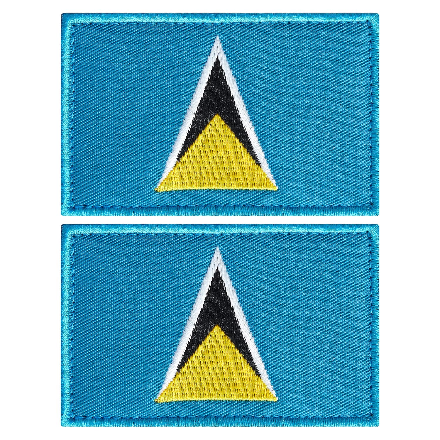 2 Pack Saint Lucia Flag Patch Saint Lucia Flags Embroidered Patches Saint Lucia Flags Military Tactical Patch for Clothes Hat Backpacks Pride Decorations