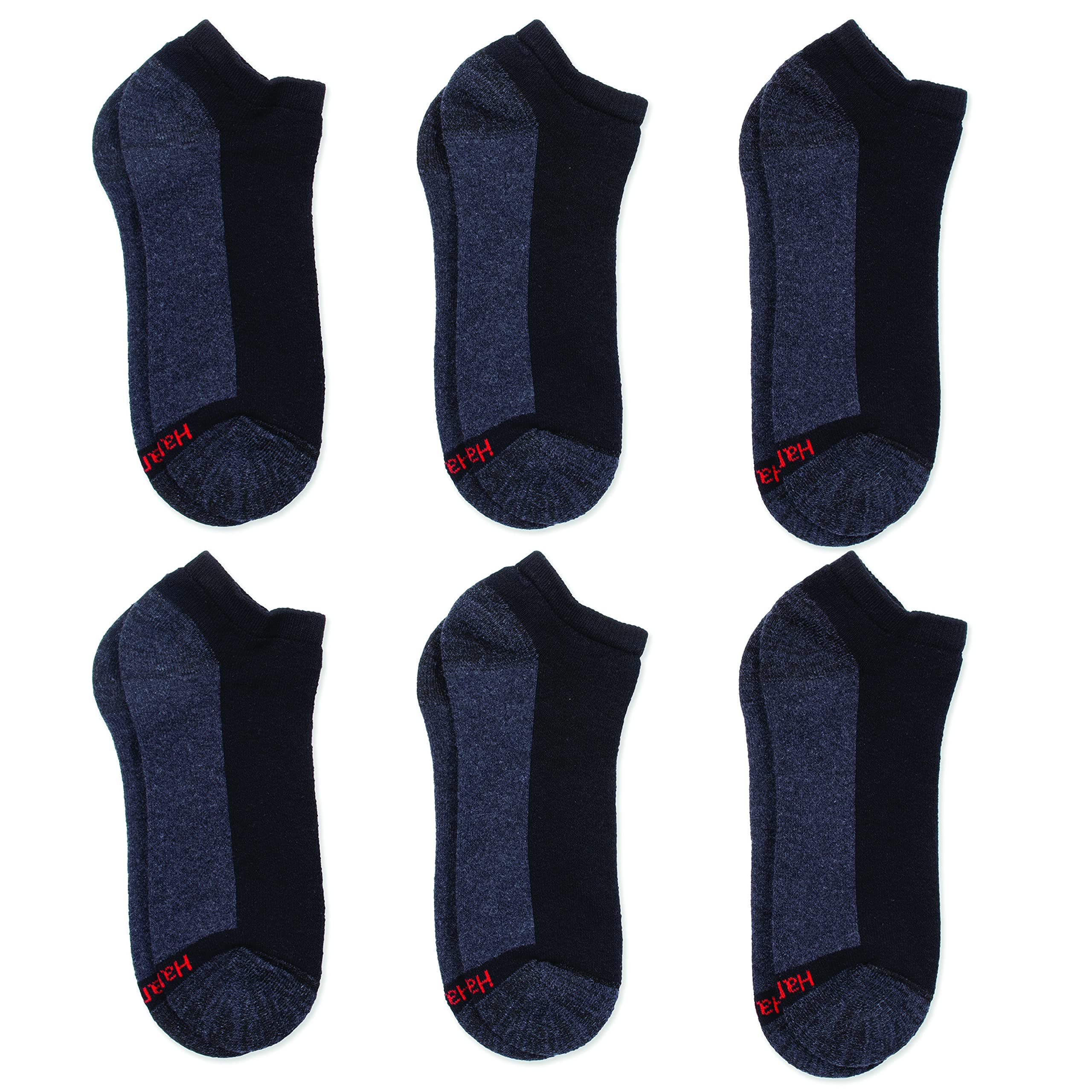 Hanes Men’s Max Cushion Low Cut Socks, 6, 8, and 12 Pair Pack, White and Black