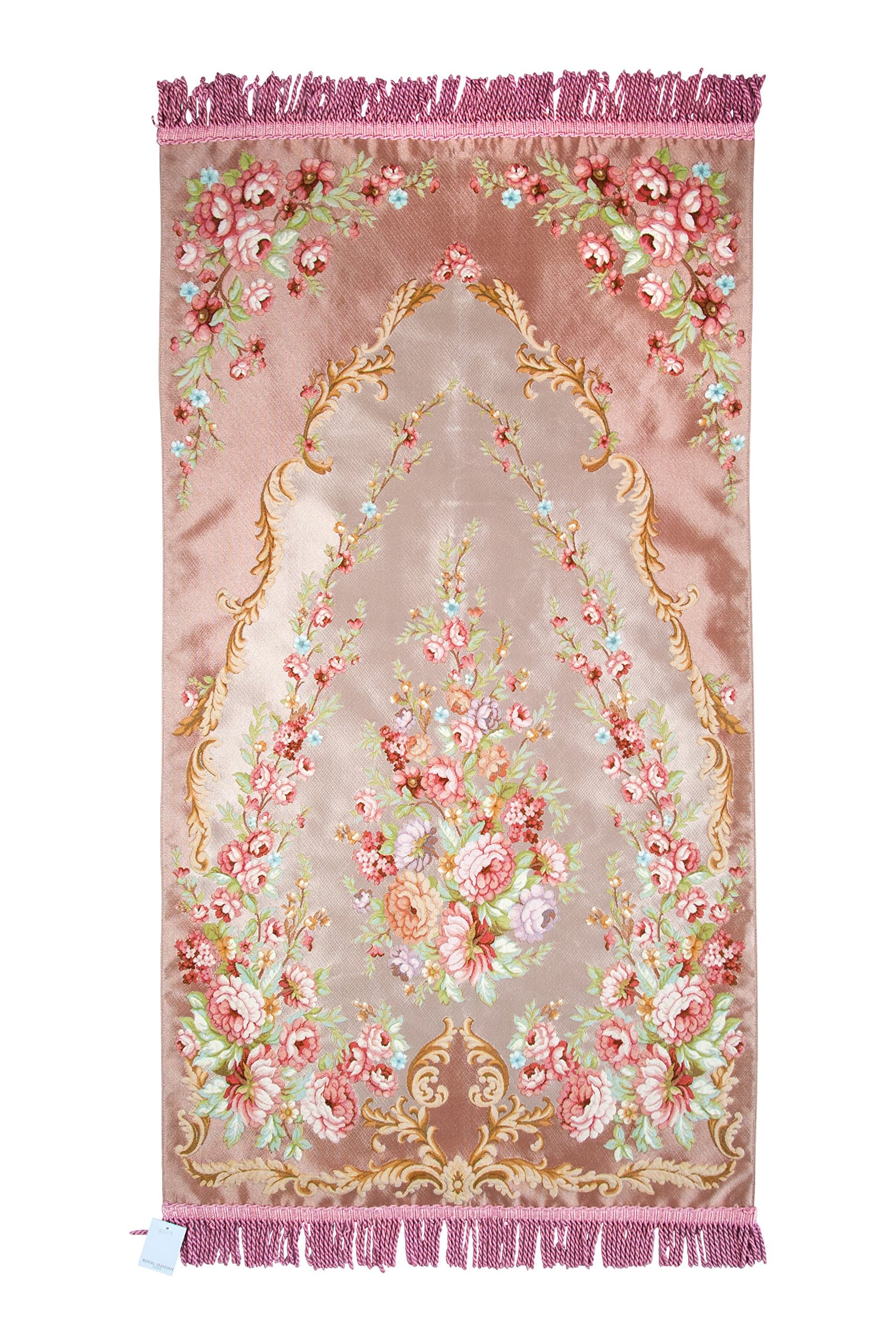 Premium Gift Box Edition - Sajda - Janamaz - Prayer Rug - Elegantly Designed Prayer Mat - Janamaz - Tasbih as a Gift (S9. Tooba/Pink) for Eid al-Adha