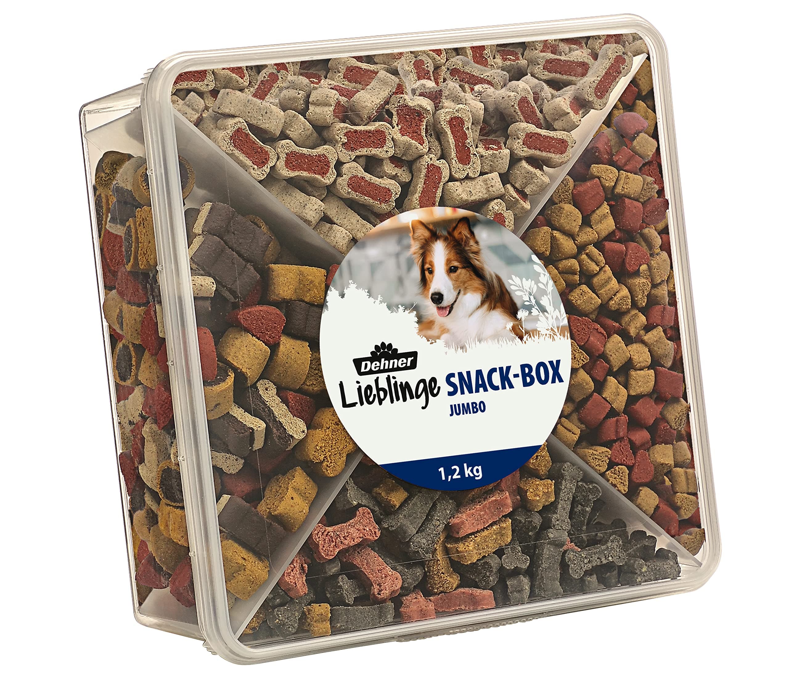 Dehner Jumbo Dog Snack Box 4 Varieties Mix 1.2 kg