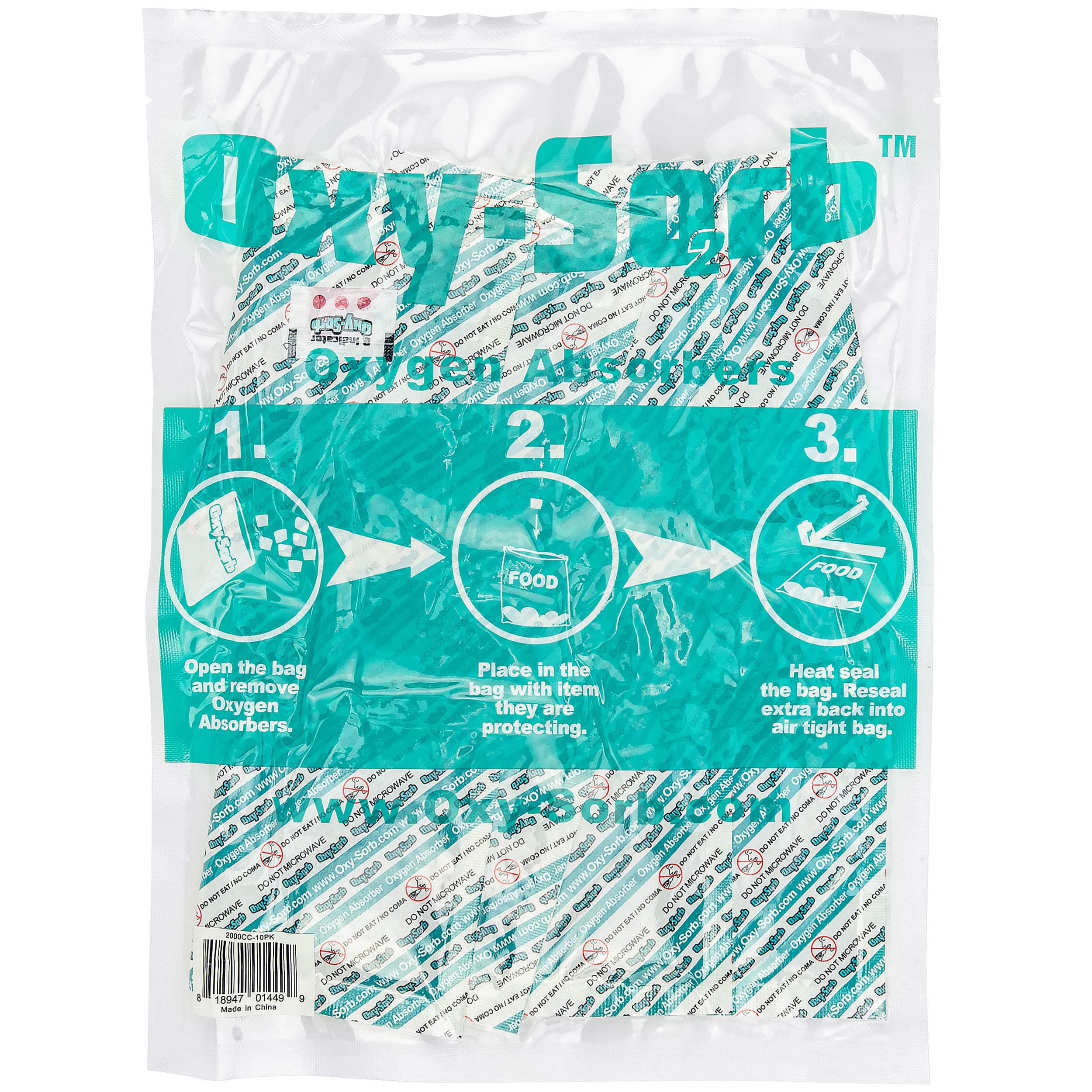 Oxy-Sorb 3x 10-Packs (30 total) Oxygen Absorber, 2000cc