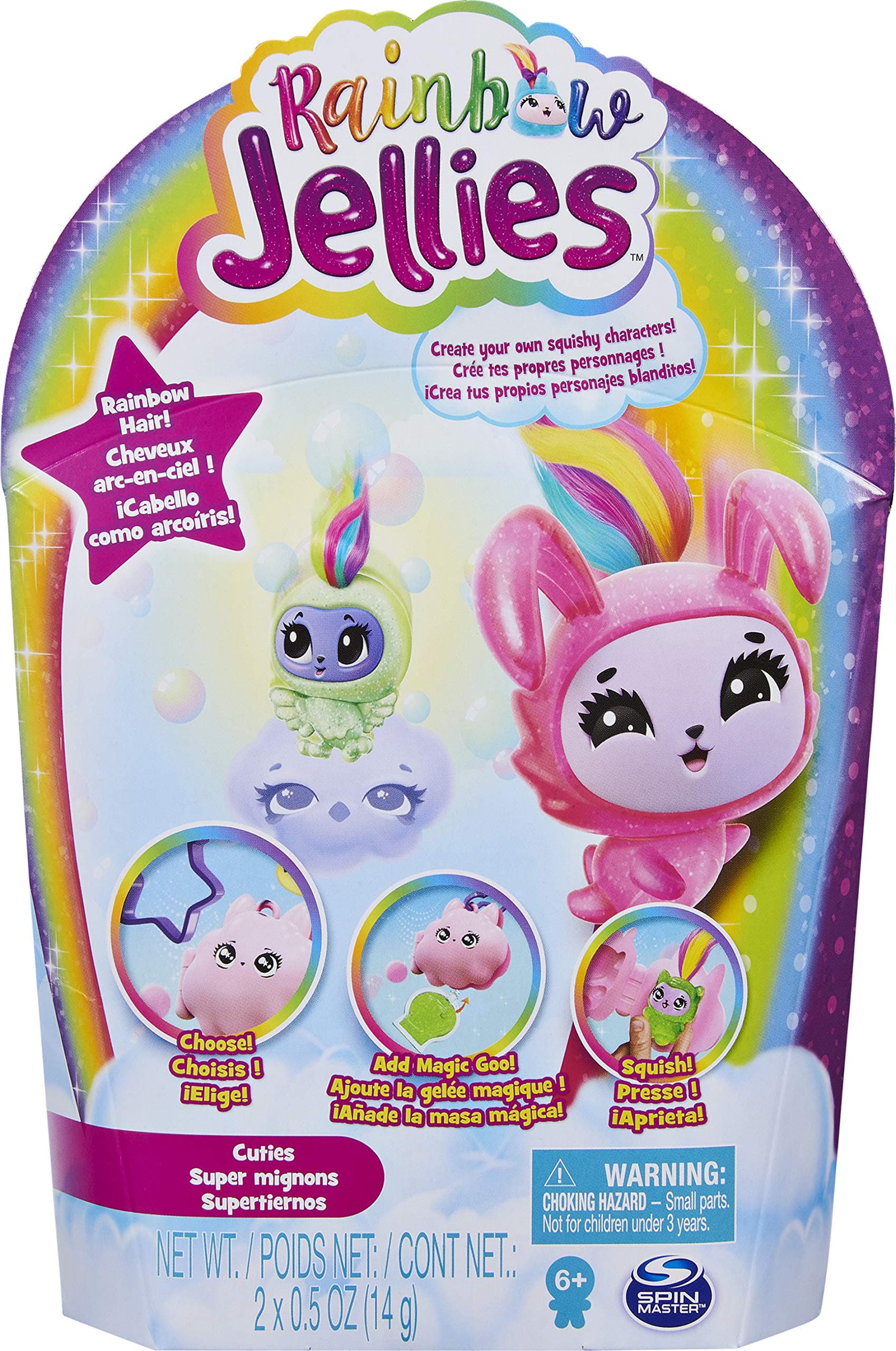 Rainbow Jellies 2-Pack, Make Your Own Squishy Characters Kit (Style May Vary), for Kids Aged 6 and Up
