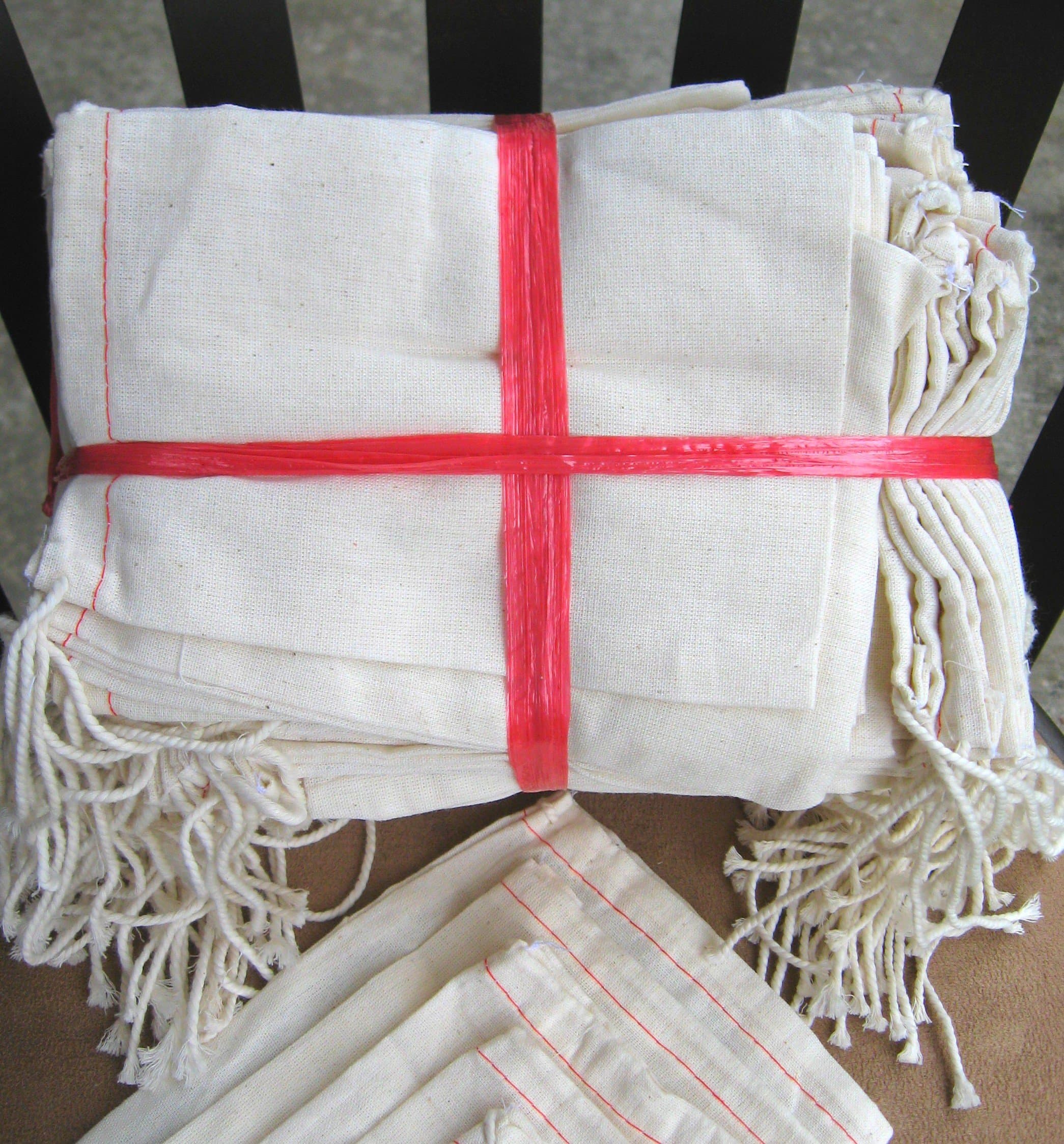 8"x10" Cotton Muslin Drawstring Bags, 50 Pack