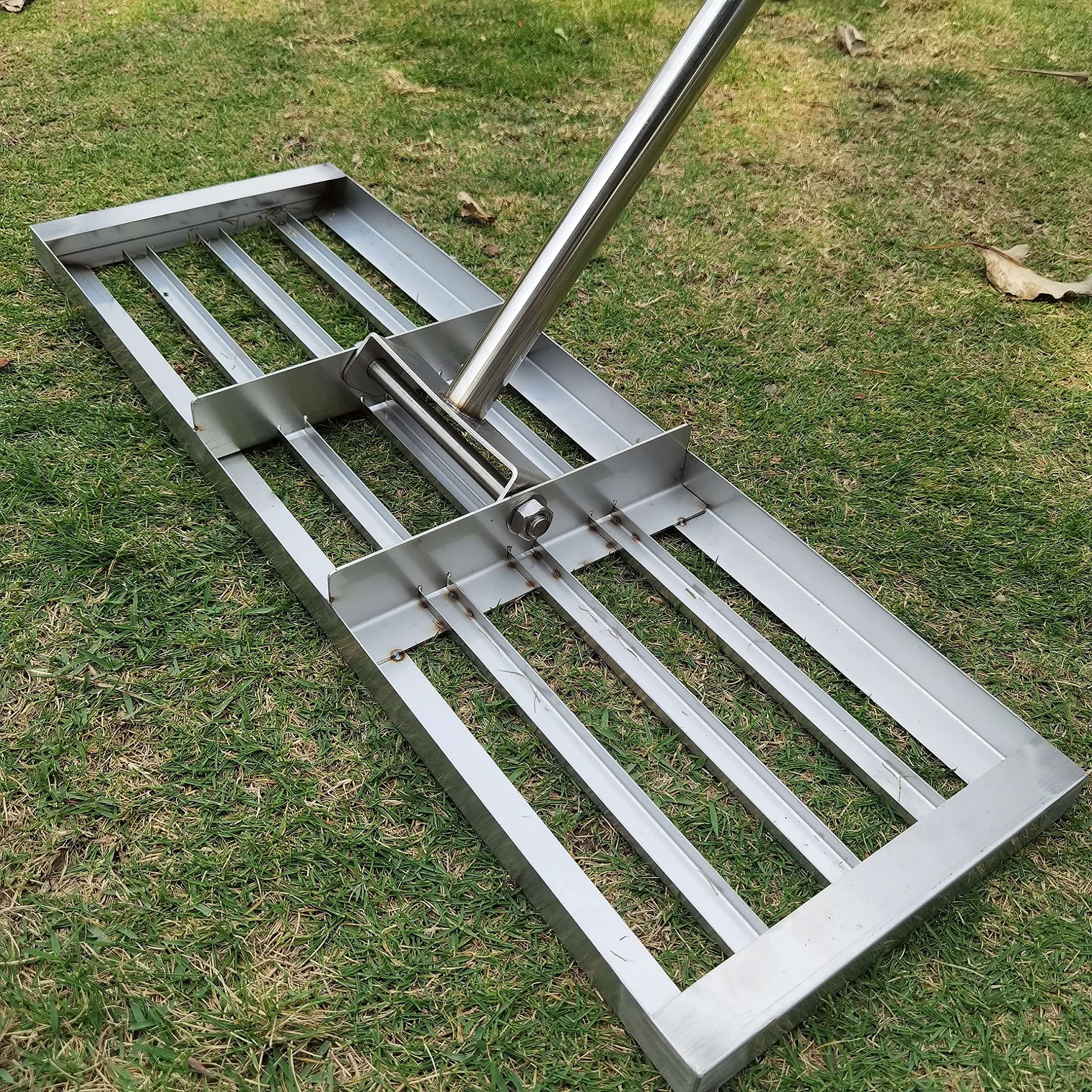Levelawn Tool Leveling Lawn Rake - 36'' x 10'' Lawn Leveling Rake with Upgraded 72'' Long Stainless Steel Handle, Lawn Leveler for Soil Dirt Sand Top Dressing