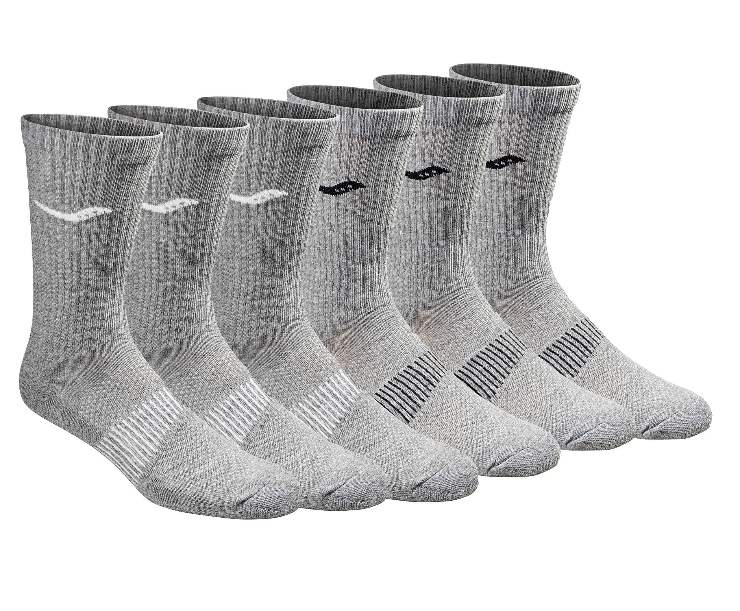 Saucony mens Multi-pack Mesh Ventilating Comfort Fit Performance Crew Socks