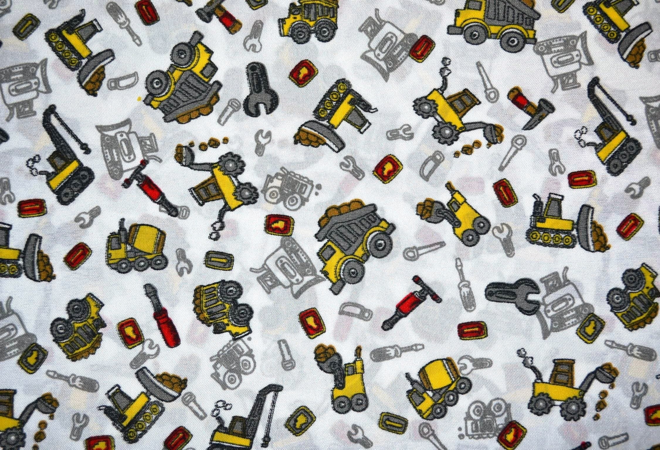 Sweet Dream Collection Construction Trucks TWIN Sheet Set 100% Polyester