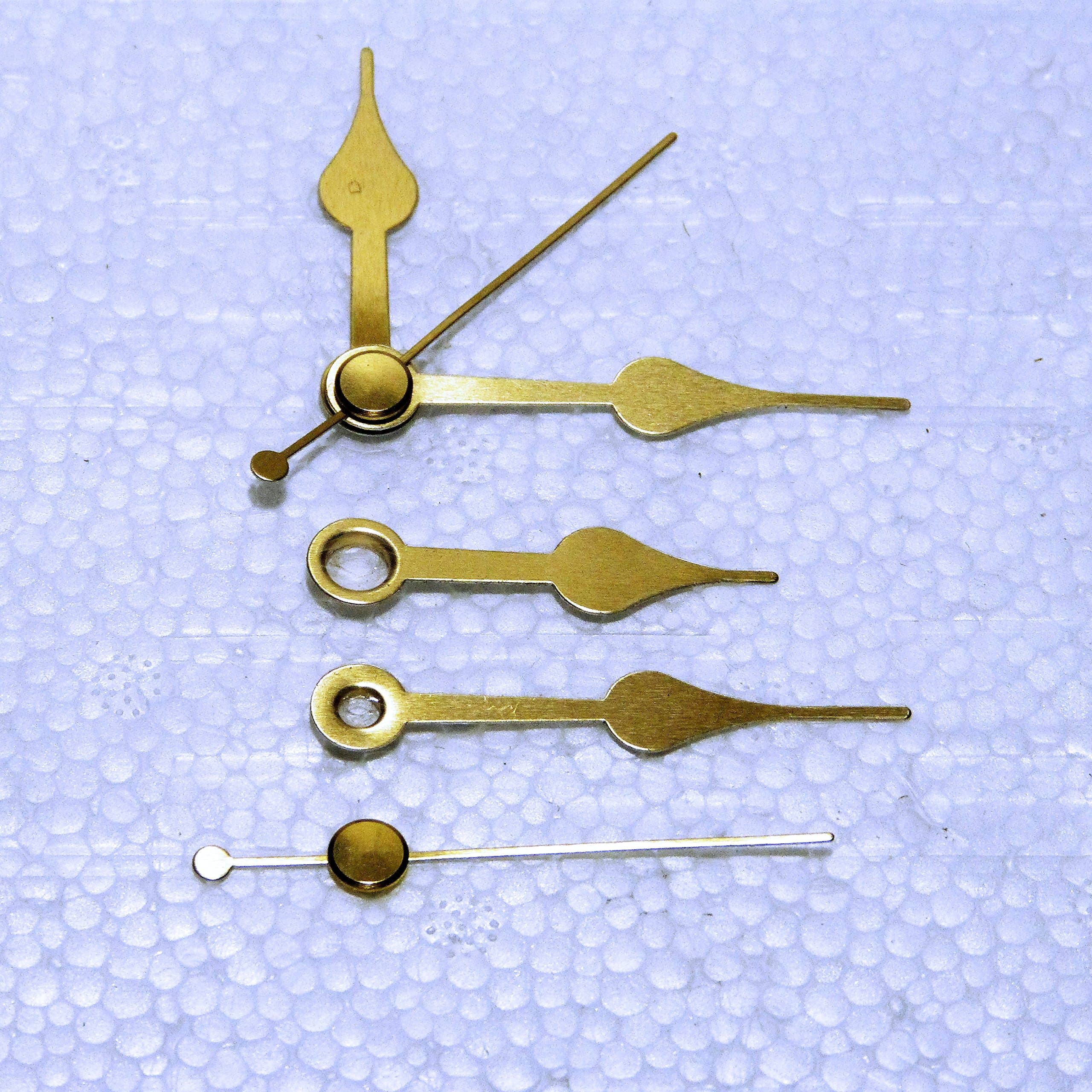 New Replacement Gold Metal Clock Hands for Quartz Clock Movements (24mm -130mm) - Press Fit - Craft - Fix/DIY (48mm Gold Spade)
